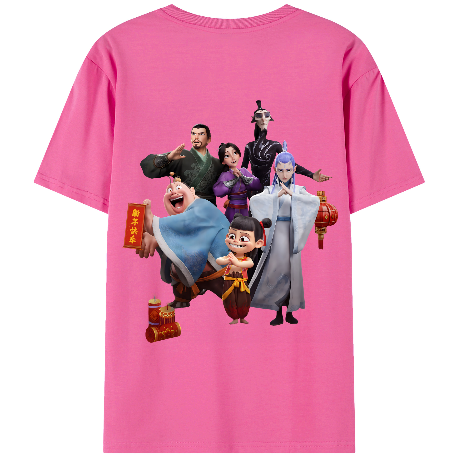 （画像用） Ne Zha 2 ナタ 魔童の大暴れ レディース半袖Tシャツ(バックプリント)